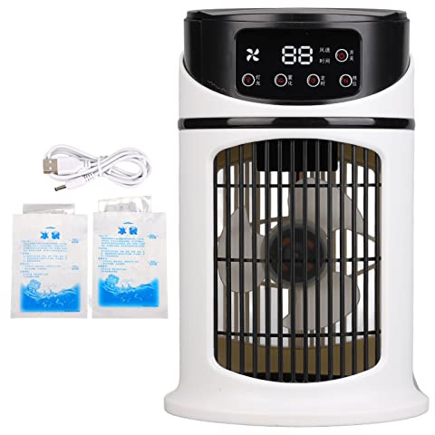ZJchao Tragbare Klimaanlage, USB -angetriebene Mini -Luftkühler, Kühlbefeuchung und Staubfilter 3 in 1 Verdunstungskühler -Wasserkühlventilator für Home Office -Schreibtisch