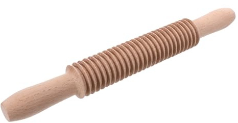 Mattarello da Forno in Legno Design Filettato, Beige | Casa e Cucina, Facile da Usare, Salvaspazio, per Impasti e Pasta, Finitura Beige Naturale
