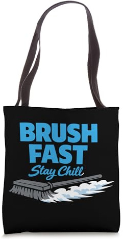 Curling Funny Sweep Hard Broom Cardio Ice Winter Sport Tote Bag