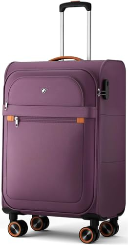 ABISTAB Weichschalen Handgepäck Koffer - Stoff Reisekoffer 55x38x23cm | Koffer klein | Leicht Koffer Trolley | 4 Rollen & Zahlenschloss | Rot