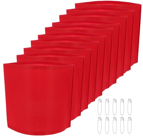 MERRYHAPY 10 St Tjocka Röda Armband för Justerbara Armband för Sport och Tävling Bärbara Diy-armband för Lagidentitet och Organisationssymbol vid Evenemang och Parader
