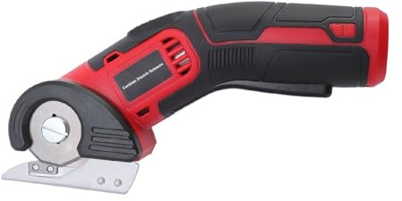 FTVOGUE Cortador de Tela Eléctrico Tijeras Artesanales Inalámbricas Acero Inoxidable PA6 60W 240RPM Capacidad de Corte de 6 Mm con Bloqueo de Seguridad para Coser Tapicería Alfombras Cuero Usuarios de