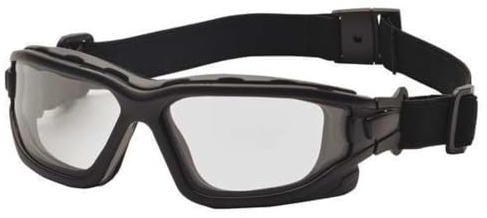 PYRAMEX I-Force Sporty Dual Pane Anti-Fog Goggle, Black Frame/Clear Anti-Fog Lens