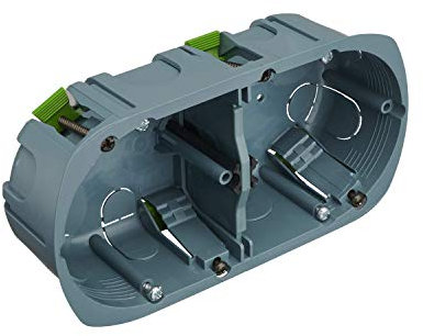 Boite de derivation electrique - boite derivation - Boite de derivation etanche exterieur - Encastree - Boîte Pour Appareillage / 2 Postes Multi Matériaux/Diamètre 67X40 / Entraxe 71mm -