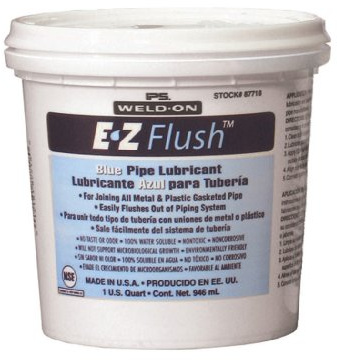 Weld-On 87718 EZ Flush Pipe Lubricant, Blue, 1 Quart (32 fl oz)