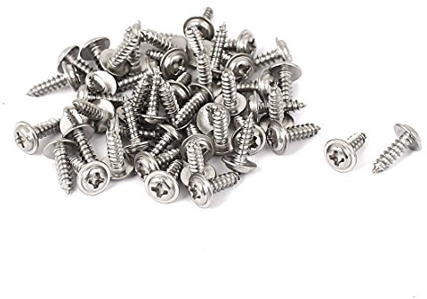 sourcing map 50 Stück 3mm x 10mm Kreuzschlitz Flachkopf Schrauben | 304-Edelstahl