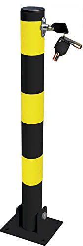 Streetwize – [Heavy Duty] Driveway Folding Round Parking Post, Includes Locks and Bolts – Anti Theft Security Post Bollard Parking Barrier (SWWL8)