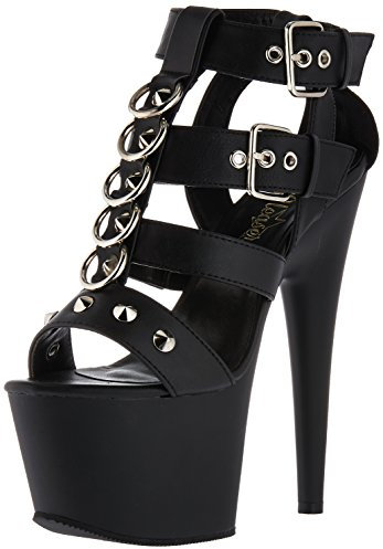 Pleaser ADORE-758, Blk Faux Leather Blk Matta, 37 EU