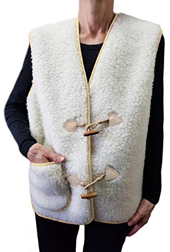 Vetrina del Benessere Abbraccio Italia - Gilet in 100% Lana Merinos con Manicotto Scaldamani Coprispalle Agnellato Scaldaspalle per Inverno Morbido e Confortevole Unisex Uomo Donna