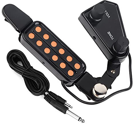12 Loch Akustische Gitarren Tonabnehmer, Magnetic Pickup Transducer mit Volume Tone Tuner Kit für Akustikgitarre