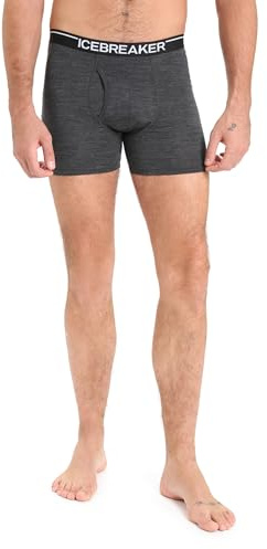Icebreaker Men's Merino Anatomica Boxers with Fly - JET HTHR - Medium