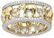 Jeulia 1.5 Karat Elefant Ring Ehering für Frauen 18 Karat vergoldet Verlobungsring Set Zweifarbige Rundschliff Zirkonia Ringe Jubiläumsversprechen Romantisches Geschenk (61（19.4）, Weiß)