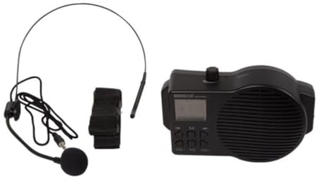 HQ-Power Tragbarer Sprachverstärker mit Headset und Tragband mit USB-SD und FM-Radio, 5 W, Schwarz