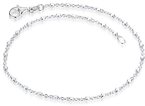 Materia Feine Armkette Damen Silber 925 - Würfel Kette filigran mit Karabinerverschluss SA-119-20 cm