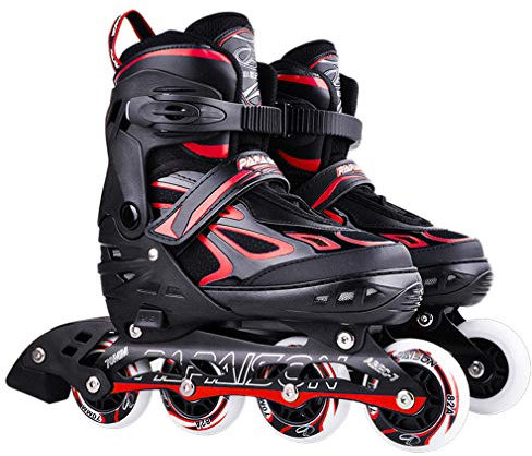 WANGLXST Mode Inline Skates mit Verstellbare Schlittschuhe für Herren Damen Verstellbar Mädchen, Größenverstellbar ABEC 7 Lager PU Verschleißfeste Roller Kinder, B, M