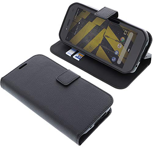 foto-kontor Tasche kompatibel mit CAT S42 Book Style schwarz Schutz Hülle Buch