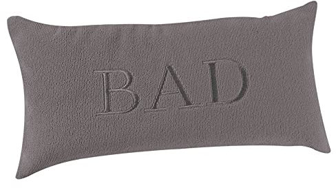 PANA® Badewannenkissen (20x40 cm) • Bequemes Kissen für Badewanne • Nackenkissen Badewanne • Kopfstütze Wanne • Polster Badewanne • Schnell trocknend • Grau mit Bad Schriftzug