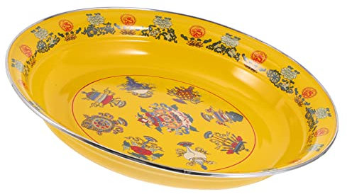 TOPBATHY Plato De Enamel Retro Para Almacenamiento De Alimentos Para Frutas Snacks y Postres y Reuniones Familiares
