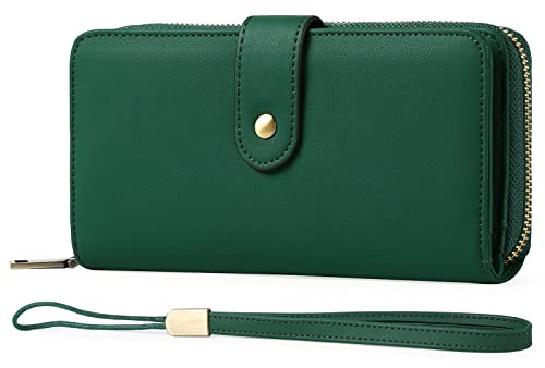 GAEKEAO Geldbörse Damen Groß - Portemonnaie Gross Mittelgroß Geldbeutel Damen Leder RFID-Schutz 14 Kartenfächer Kleingeldfach