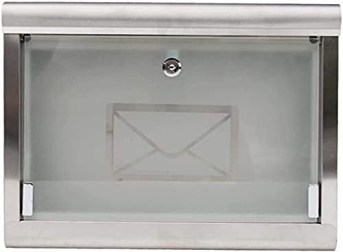 Sudemota Briefkasten Briefkasten Edelstahl Glas Outdoor Fashion Regenfester Wandbriefkasten Villa