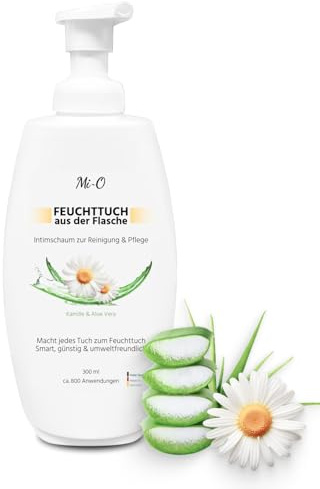 Blanc HYGIENIC Feuchttuch aus der Flasche - Intim Reinigungs- & Pflegeschaum, 12x 300 ml, ca. 9.600 Anwendungen – Intimpflege, Mi-O