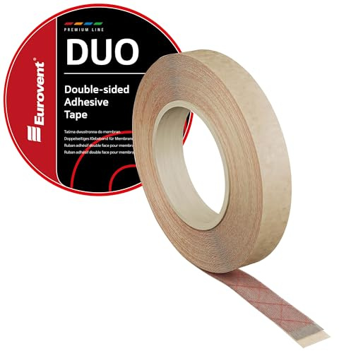 EUROVENT 20mm x 25m Das doppelseitige Klebeband DUO zum Verkleben und Reparieren von Dampfsperren Dachfolie Membranen