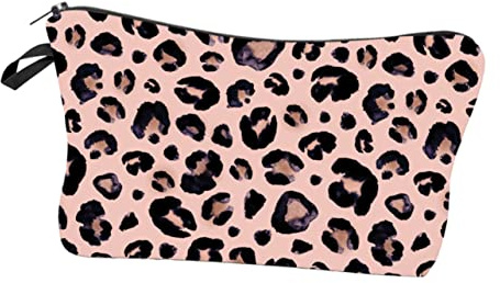 FRCOLOR Leoparden Kosmetiktasche Damen Klein Make up Tasche Schminktasche Damen Kosmetiktasche Travel Cosmetic Organizer für Frauen Mädche