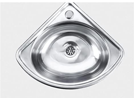 Edelstahl-Dreiecksbecken, Wandmontage, Küche, Gemüsewaschbecken, Einzelbecken, Badezimmerwaschbecken, Stahl-Arbeitsplatte, E