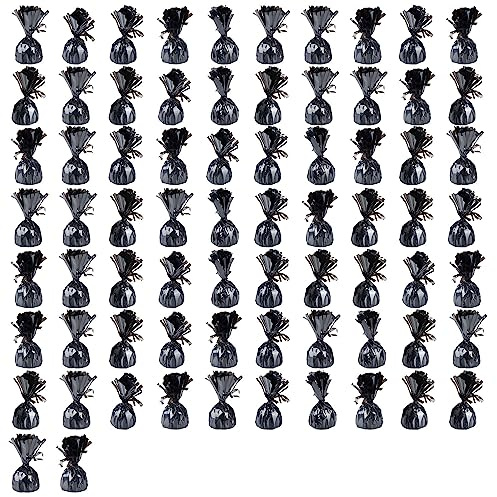 GOODS+GADGETS® Ballongewicht 72 Stück – eleganter Luftballon Beschwerer | Sichert Heliumballons vor dem Wegfliegen, edles Design mit Folienfransen, 155g Ballon Gewicht in Schwarz, wiederverwendbar