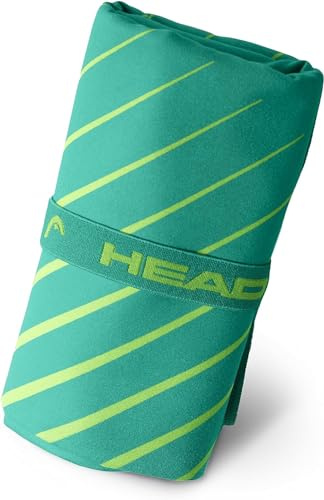 HEAD Active Stripes - Strandtuch Mikrofaser Handtuch Set mit Gummizug, Duschtuch Flauschiges Leichtes, Schnell Trocknendes Fitness Handtuch Saunatuch Saugfähiges Badetuch Platzsparende Reisehandtücher