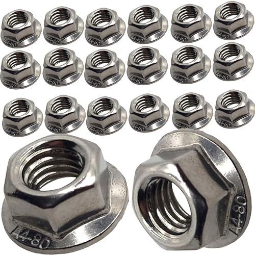 M6 Serrated Flange Nuts Marine Grade Style in A4 Stainless Steel 316 – Corrosion Resistant Fasteners (Pack of 20)