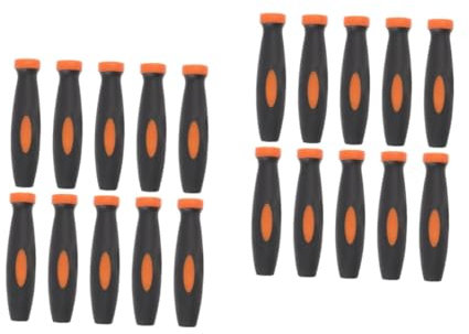 Housoutil 2 Sets 10 Stück Feilengriffe Holzfeilengriff Griff für Feilen Gummiert Schwarz Komfortabel