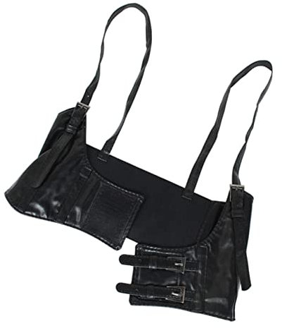DEARMAMY Unterbrust Body Taillengürtel Punk Style Aus Pu Und Denim Verstellbar Elastisch Damen Gothic Gürtel Für Party Cosplay Alltag