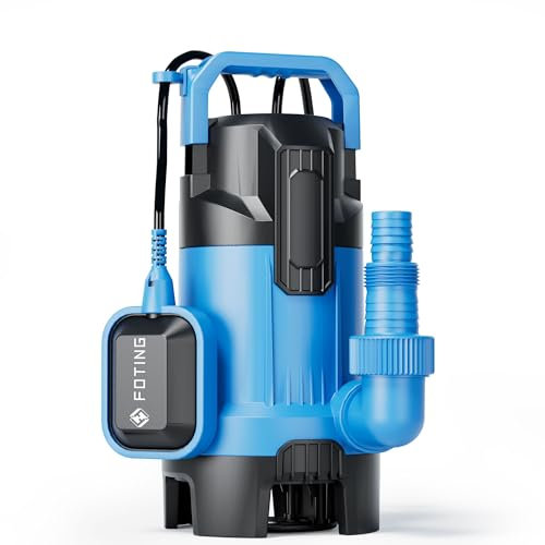 FOTING 16000 L/H Submersible Water Pump with Float Switch, 550W Electric Sump Pumps for Dirty/Clean Water, Portable Water Pump for Garden Pond, Pools, Ditches