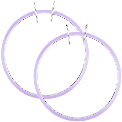 GORGECRAFT 2 Stück Stickrahmen Aus Kunststoff Großer Stickrahmen Mit Federspannung Kreuzstichrahmen Stopfkreis Runder Ringrahmen Für Praktisches Nähen Sticken Kreuzstich Anfänger 20.6x18.8x2.3cm