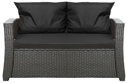 Setgarden® Bankauflage - Outdoor sitzkissen für Gartenbank für polyrattan- Polster Auflage Outdoor - Bankpolster Auflage für Hollywoodschaukel Rattan Sitzbank (Schwarz, 110x60x50cm)