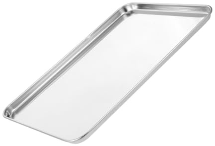 WEKADRIN Plateau INOX Rectangulaire 13.78X9.84 in Plateau Service Acier Rectangulaire Rangement Cuisine pour Nouilles Froides Barbecue Pique- Réunions Familiales