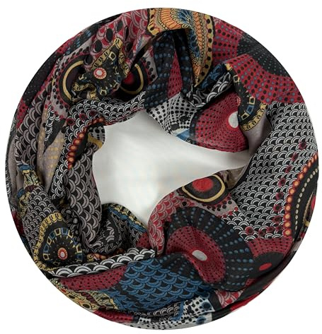 Van Der Rich ® - Bufanda Bucle Tubular con diseño estampado- Mujer (33-Mostaza, TU)
