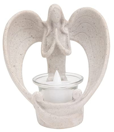 Cabilock 1 Satz Engel Kerzenhalter Lichter automatische Kerzenlöscher Kerzenwärmer geführte Laterne Angel Christliche Kerzenhalter Leuchterschmuck aus Harz