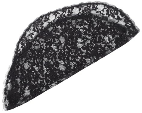 FRCOLOR Brautschleier Böhmischer Schleier Lateinischer Schleier Spitzenschleier Vintage-Schleier Braut Schleier Spitzen Schleier bestickter Kapellenschleier kurzer hochzeitsschleier Black
