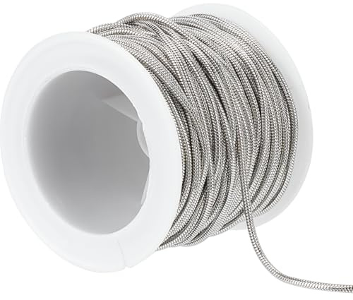 Beebeecraft 1 Rotolo da 33 Piedi di Catene A Serpente in Acciaio Inossidabile Catena A Serpente Rotonda in Argento per La Creazione di Gioielli