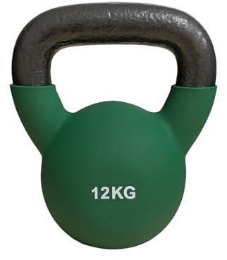 Neopren Kugelhantel 6–24 kg – Gusseisen farbcodierte Gewichte für Kraft-, Cardio- und Heimtraining – FLG Fitness (12 kg (grün))