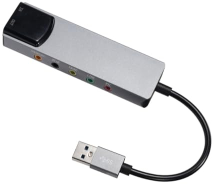 Greabuy Tarjeta de sonido externa USB con sonido digital SPDIF para sistemas de sonido envolvente 5.1 y 7.1, aluminio