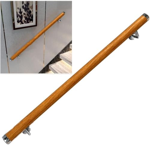 Escalera de madera antideslizante de 30 cm, barandilla interior y exterior para escaleras, jardines, lofts y terrazas, soporte seguro para ancianos y niños