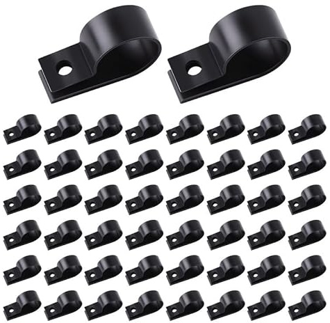 50 pièces colliers de câble en nylon R 5mm, attaches noires pour organisation de câbles, colliers pour conduits et gestion de câbles