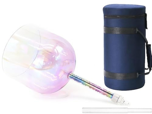Calice En Cristal Rose Transparent De 7 Pouces, 432 Hz, For Soulager Le Stress, Thérapie Sonore Bouddhiste, Soulage La Fatigue Et L'anxiété, Avec Étui De Transport Et Percuteur.(G Note)