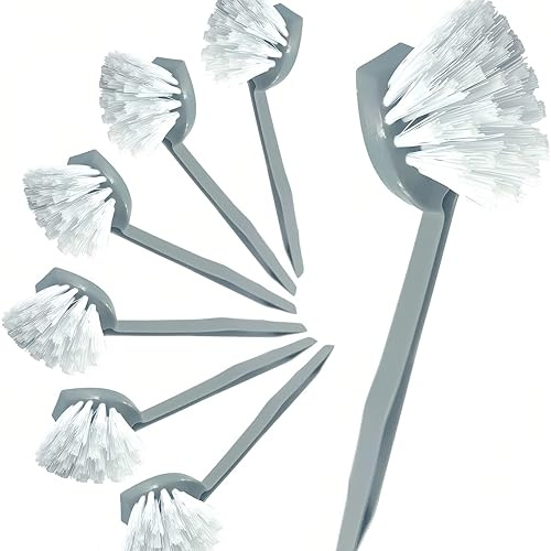 Livoravoli Kitchen Cleaning Brush,Pack of 7 Plastic Dish Brush Set with Firm Bristles, Sink, and Countertops Cleaning,Dishwasher,Sink,Grout,Window Track,Angle Hard To Reach Space