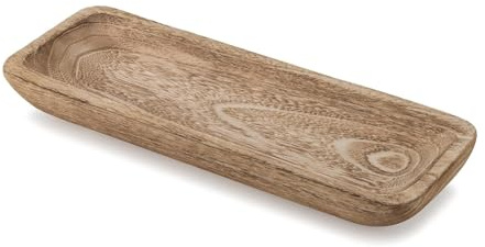 Hperu Holzschüssel, 40, 9 x 14, 7 cm, Vintage-Teigschüssel aus Holz, dekorativ – Bauernhaus-Stil für Restaurant, Café, Kerzendekoration, rustikal