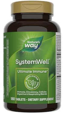 Nature's Way Systemwell Ultimate Immune* with Vitamins C, A, D, Zinc, & Selenium, Multi-System Botanical Blends Including Immune, Respiratory, Digestive & Circulatory, 180 Tablets (Packaging May Vary)