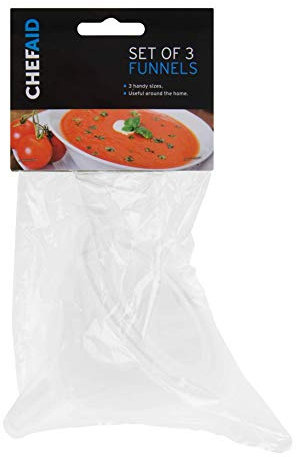 Chef Aid Set of 3 Funnels, White, 10E01749